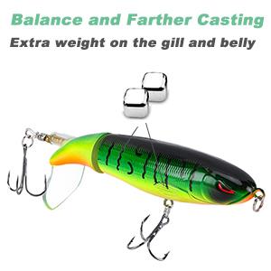 6 pieces of imitation real and fake fish bait, with floating rotating tail hard bait, suitable for saltwater and freshwater, perch catfish bait, perch bait set, multiple colors Hook