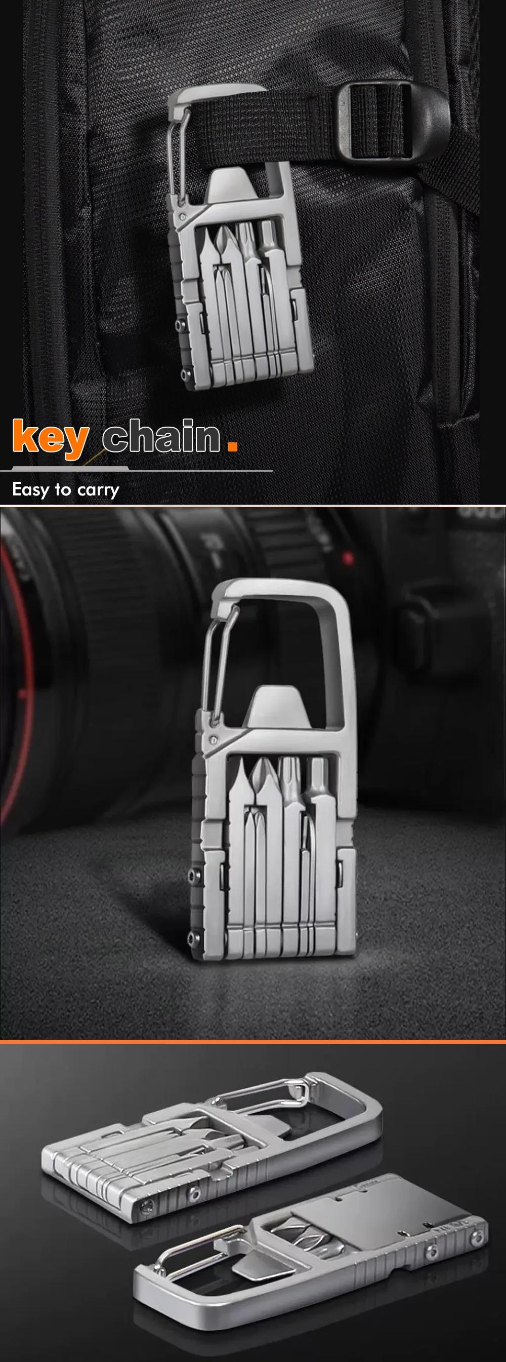 13 in 1 Multifunction Stainless Steel Tool Combination Folding Outdoor Tools Corkscrew Screwdriver Wrench Knife Knife Keychain