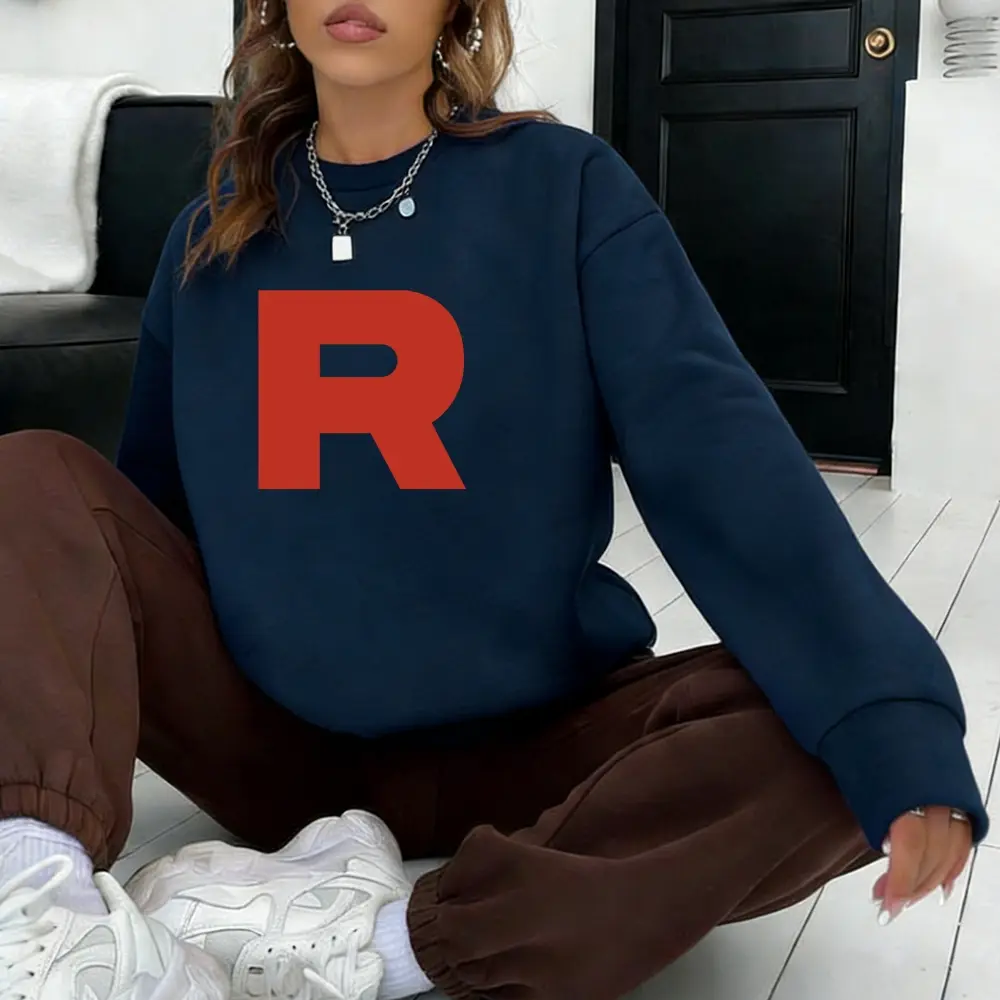 Team Rocket  Gym Graphic Crewneck Sweatshirt Streetwear Pullover Long Sleeve Crewneck Sweatshirt Men Women Pullover Casual Top Unisex Casual Everyday Top
