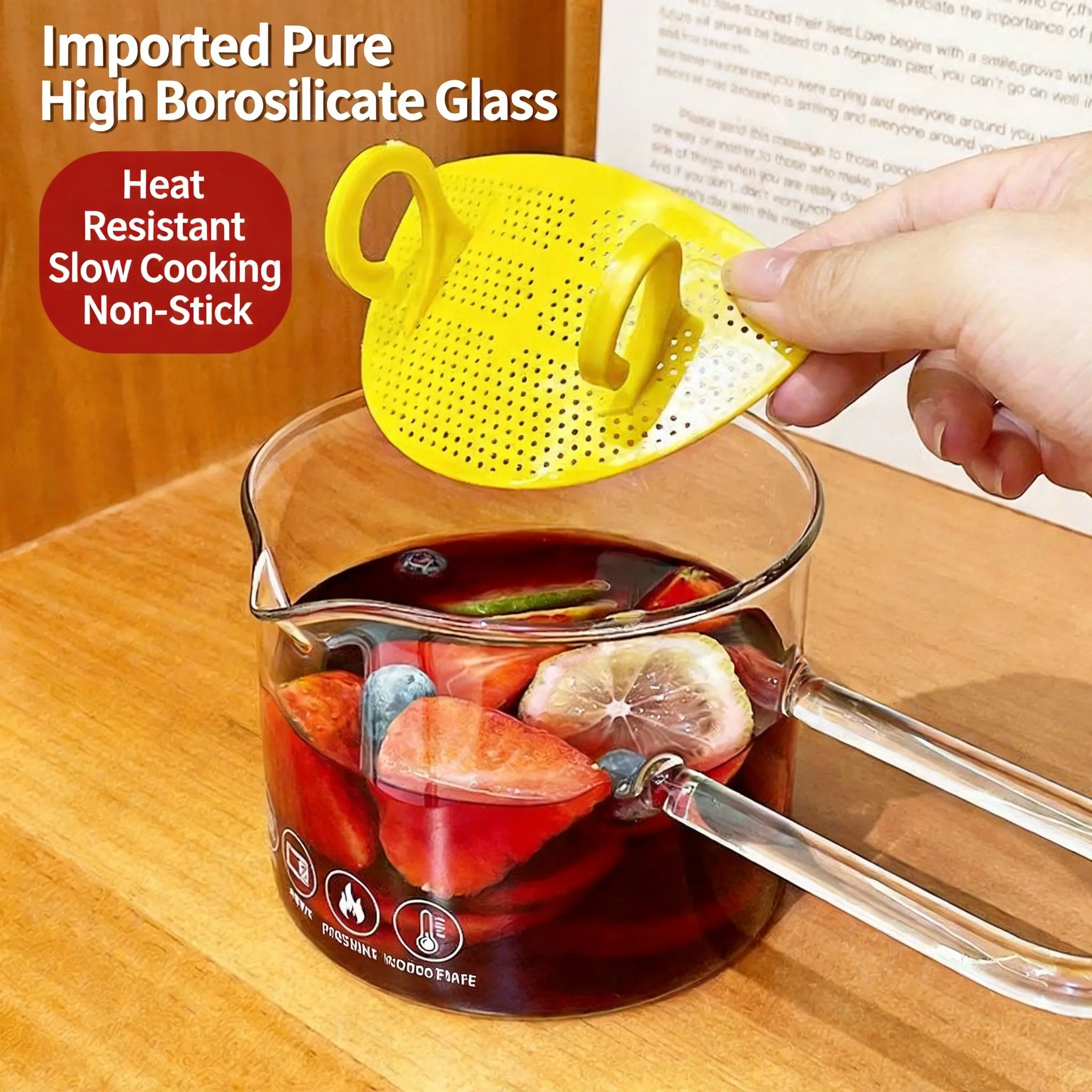 High Borosilicate Glass Heat-Resistant Milk Cup, Simple Coffee Sharing Pot, Egg Separator, Home Baking Cup, Cooking Cup, Kitchen Measuring Utensils, Imported High Quality