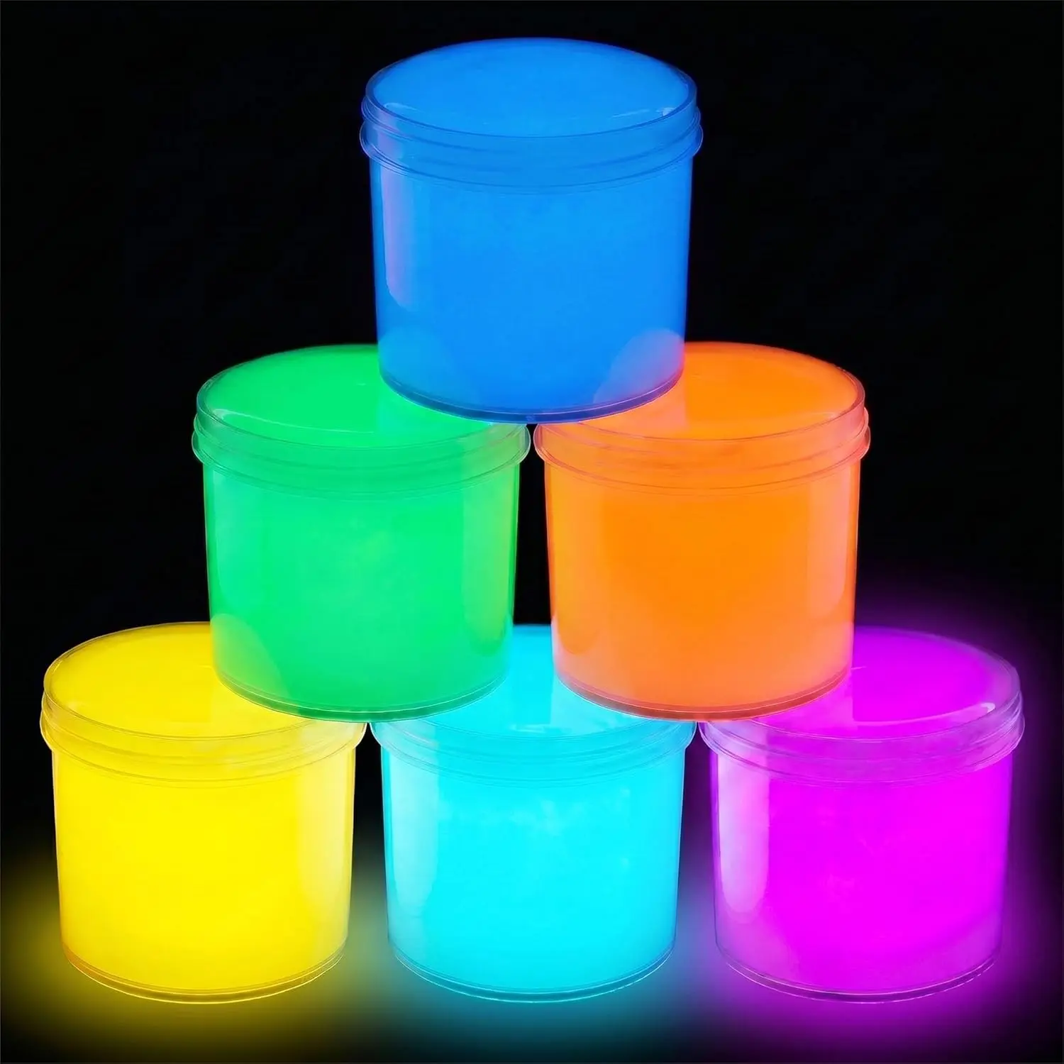 6 Packs Glow in The Dark Slime Kit, Multi Colors - Blue, Purple, Yellow, Orange, Green, Light Blue, Soft & Non-Sticky, Stress Relief Toy for Kids, Perfect Party Favors, Birthday Gifts for Boys Girls