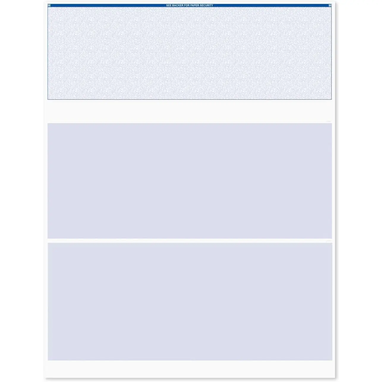 Blank Blue Computer Checks / 8.5" x 11" Blank Business Checks / 250 Laser and Ink Jet Checks with Perforated Vouchers/Made in The USA
