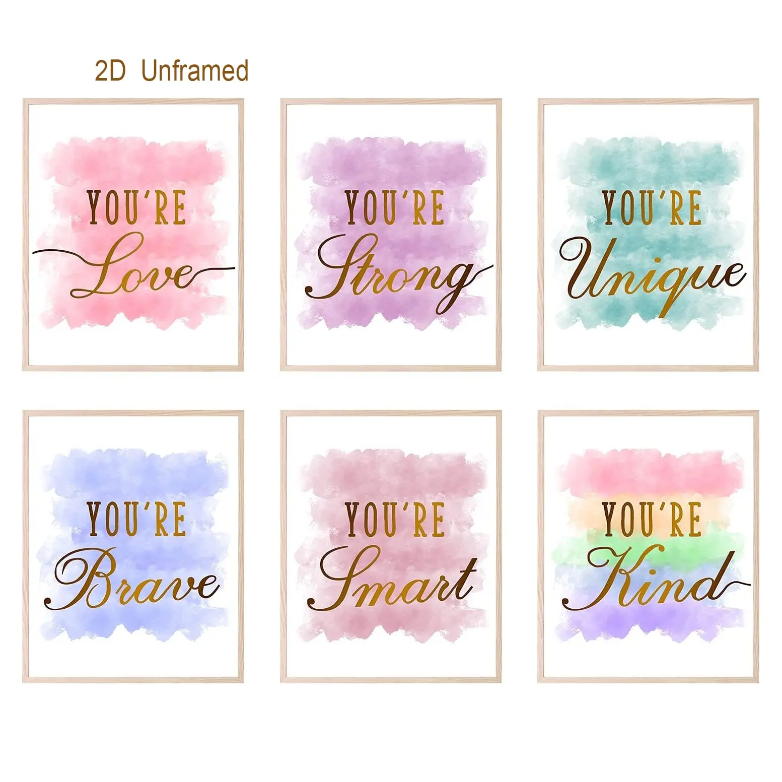 6-piece  Frameless  Decorative Posters for Girls' Rooms, Wall Art for Children's Rooms, Wall Decor for Girls' Rooms, Posters for Teenage Girls, Girls' Bedrooms, Nurseries, and Playrooms, Canvas Art, Home Wall Decor, Artwork, Unframed Wall Art