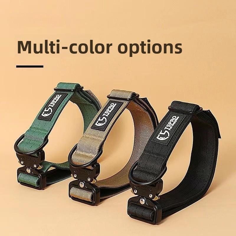 Heavy Duty Dog Collar with Titanium Eagle Clasp – Dual Breathable Design, No Neck Strain for Large Breeds