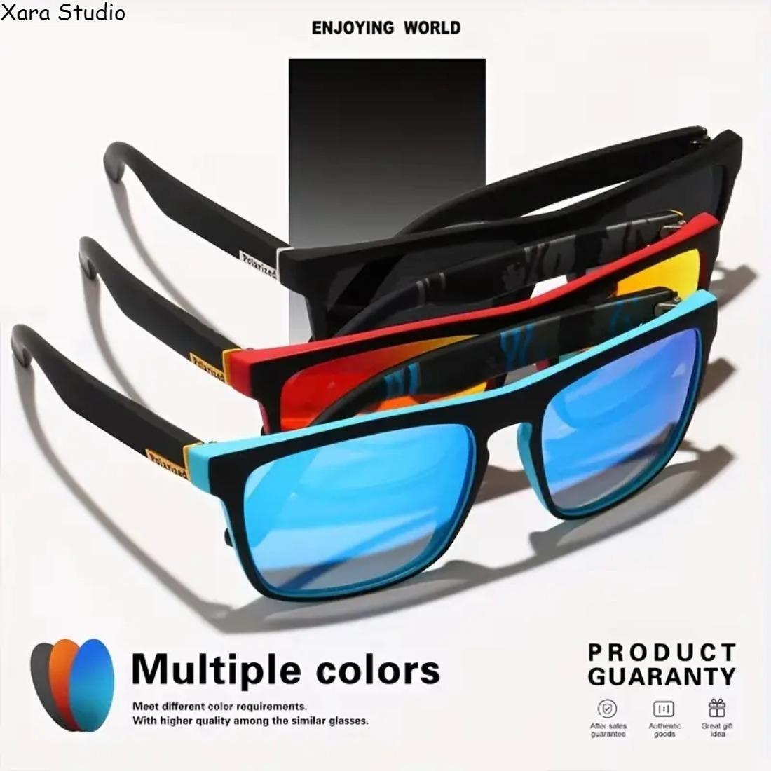 4 Pack Polarized Square Sunglasses for Men & Women – UV400 Lightweight Durable Sports Eyewear, Classic Frame Outdoor Shades for Driving, Fishing, Cycling, Travel & Daily Wear