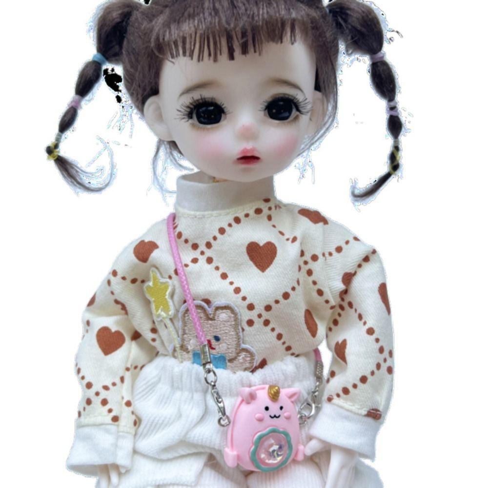 Cartoon Dollhouse Miniature Mini Bag Plastic Animal Bag Cartoon Doll Shoulder Bag Mini Colorful Cute Plush Doll Bag