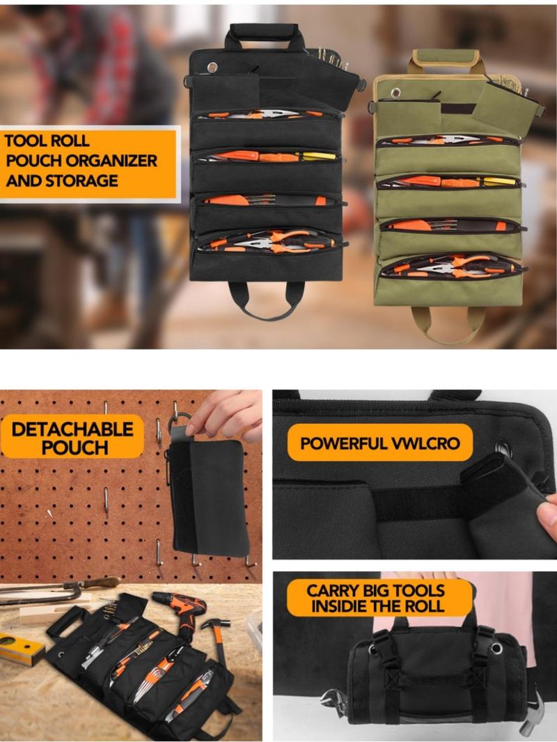Black Portable Foldable Nylon Tool Bag, Convenient Tool Pockets, Multi-grid Zipper Tool Organizer with Removable Zipper Bags, Portable Tool Storage Bag for Home for Father's Day Gift, Tool Storage Kit Black Portable Foldable Nylon Tool Bag, Convenient Tool Pockets, Multi-grid Zipper Tool Organizer with Removable Zipper Bags, Portable Tool Storage Bag for Home for Father's Day Gift, Tool Storage Kit
