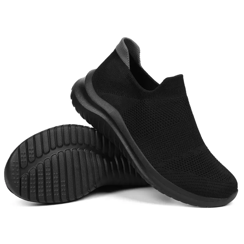 Slip On Knit Sneakers For Men Women, Lightweight Breathable Walking Running Shoes, Flexible Soft Sole Athleisure Casual Trainers for Daily Workout Outdoor,the good,odor-resistant,fitness,athletic,slip-on