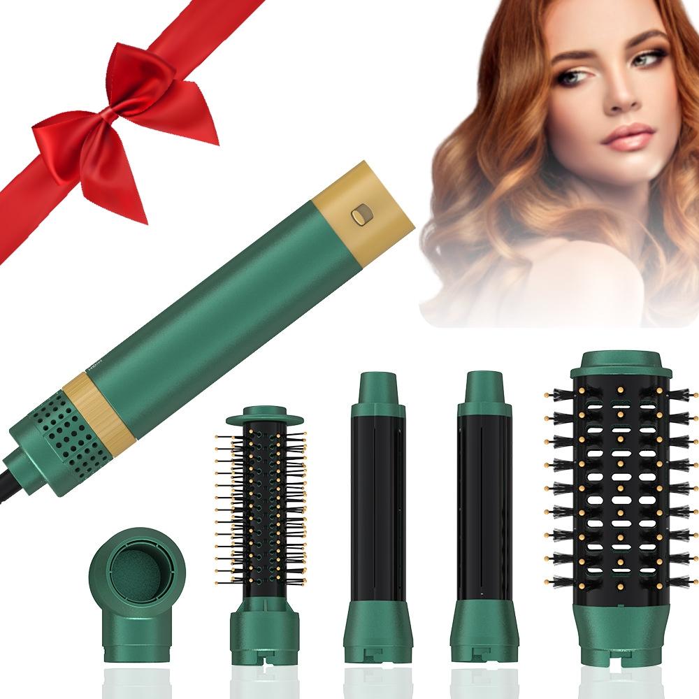 Five-In-One Hot Air Styler Comb, Hair Dryer Curler Straightener, Multi-Functional Heat Brush Gift for Women, Birthday Present