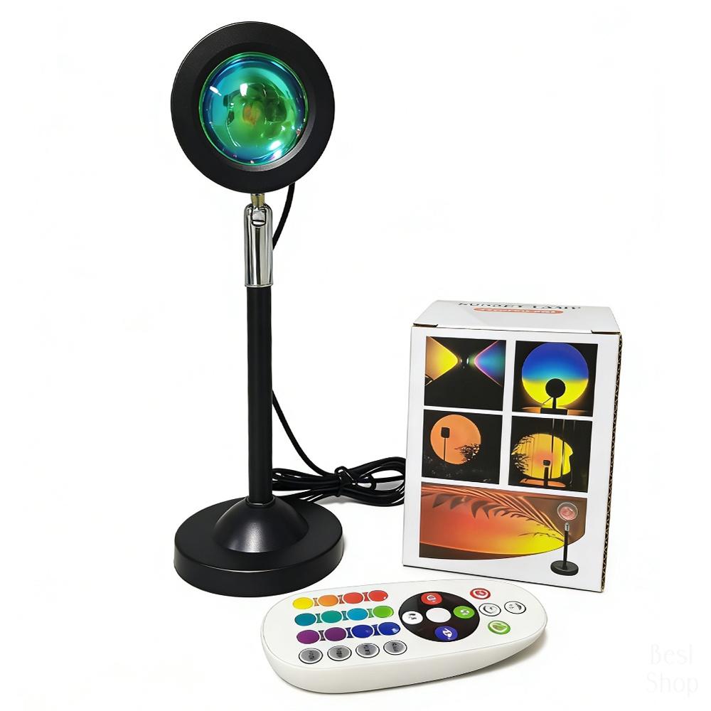 RGB Color-Changing LED Projector Night Light with Remote Control, Ambient Room Light for Bedroom, Living Room and Home Decor