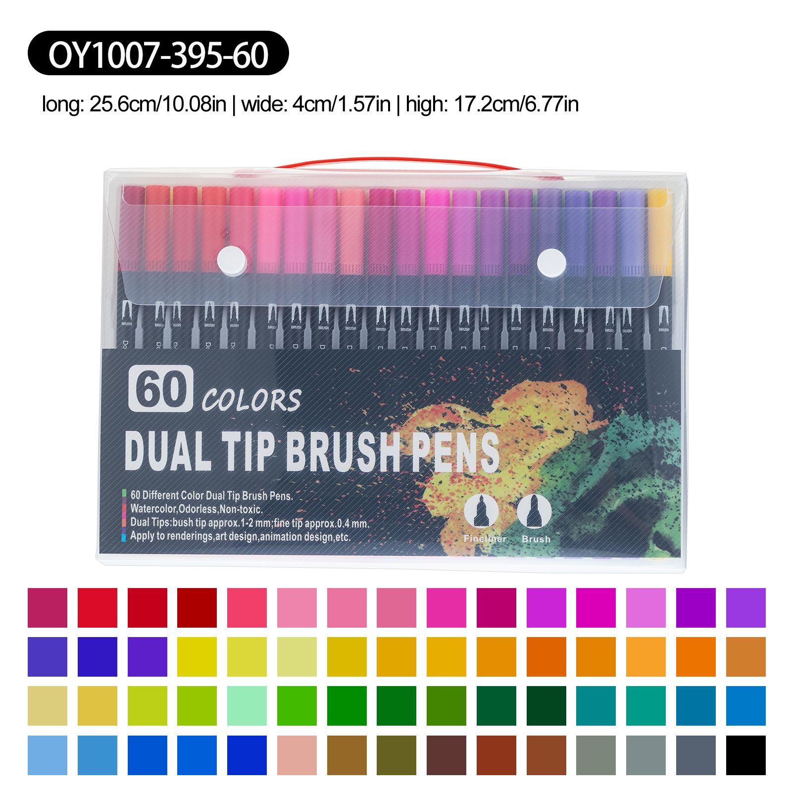 12/24/36/48/60/100/120/132 Colours Double Fibre-Tip Pens,Dual Brush Pen Set,Fine Tip Brush Art Markers Artist Supplies for Adult Student Drawing Watercolours Bujo Art Supplies