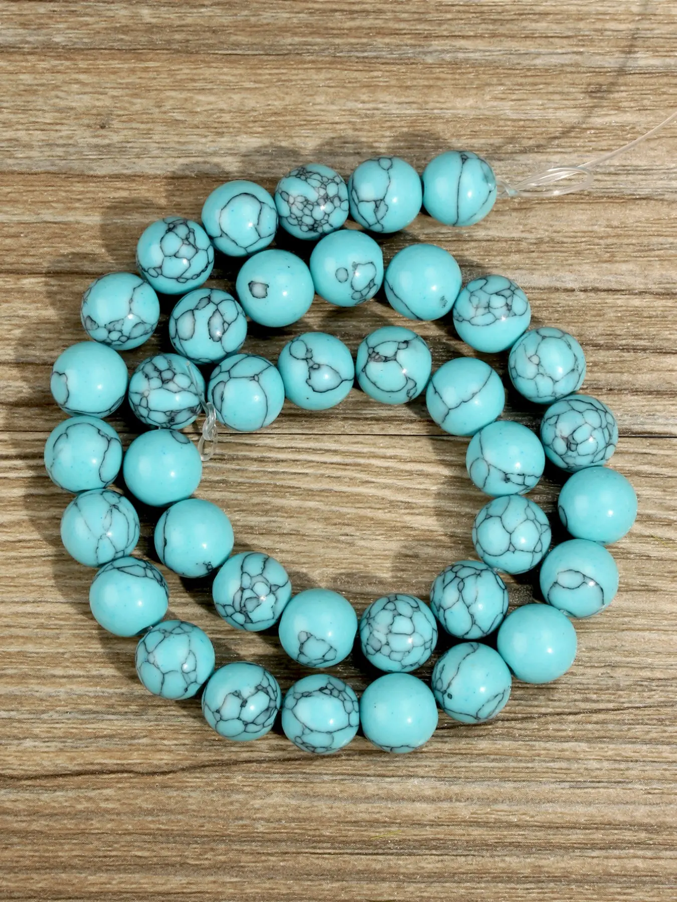 Unique Crack Pattern Turquoise Beads - 4/6/8/10mm for Jewelry Making, Beads For Bracelets, DIY Bracelet Necklace Earrings, 15 Inch Strand, Bead Set, DIY Beading Accessories