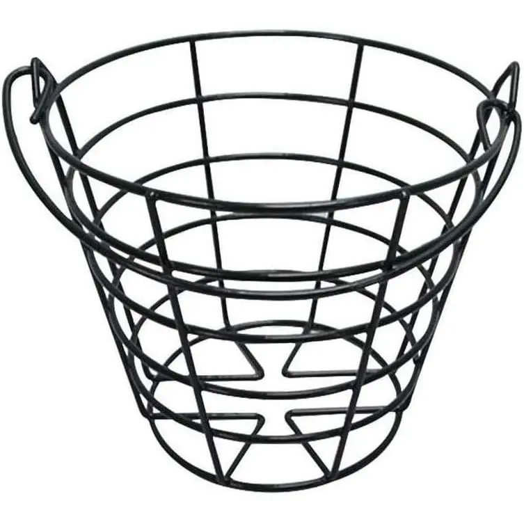 Stainless Steel Golf Ball Bucket - Holds 50 Balls, Metal Golf Basket Container for Practice, Driving Range, Backyard