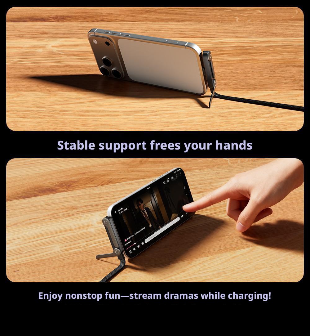 240W Fast Charging Multifunctional Phone Stand Charger Cable No Block Hand for Android iPhone 17 Portable Quick Charge