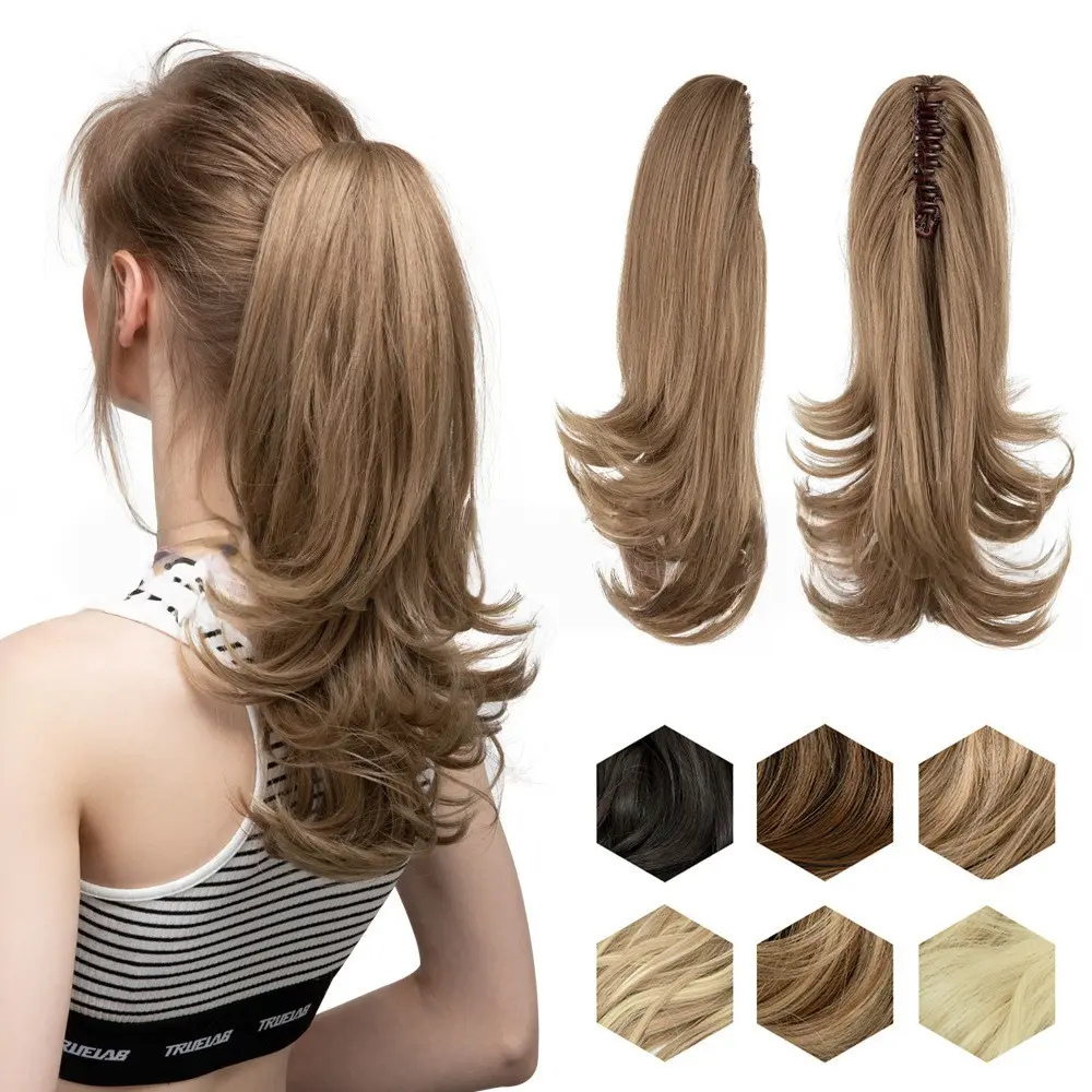 Women's High-Temperature Fiber Wig - Long Slight-Curl, Short Wavy, Fluffy Curly Styles with Claw Clip Ponytail and Natural Tiger Mouth Clip