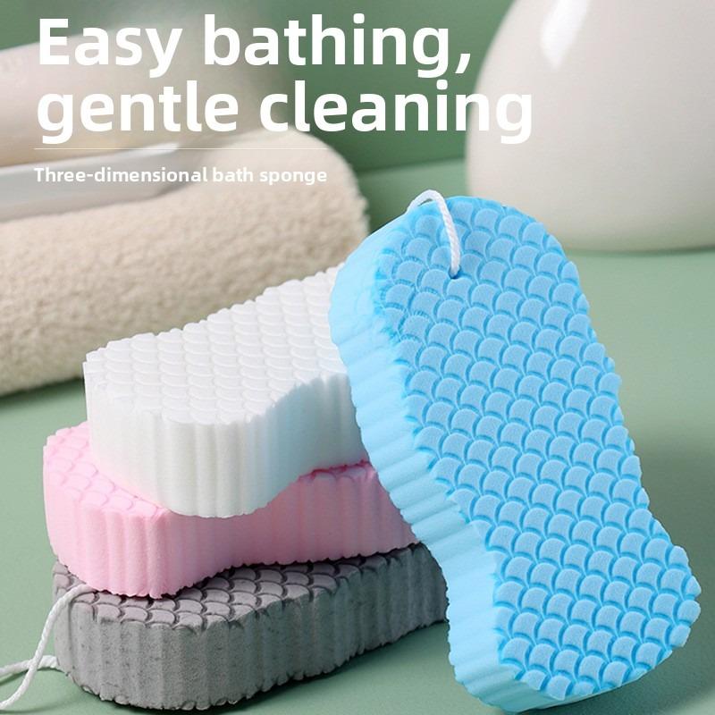 Magical exfoliating bath sponge, 3D ultra-soft exfoliating bath sponge, gentle on the skin and reusable, an alternative to exfoliating gloves, Exfoliating shower scrubber