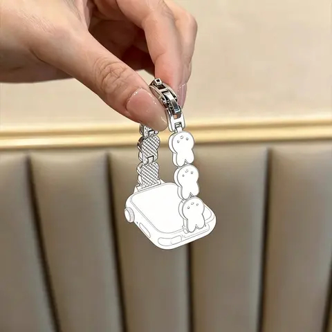 Cartoon Metal Rabbit Watch Band, Compatible with 38mm-49mm, Fashionable High-Quality Smartwatch Strap for Iwatch Ultra1/2/3 Series, Women's Stylish Accessory, Smart Watch Accessories, Smart Watch Straps (Band Only)