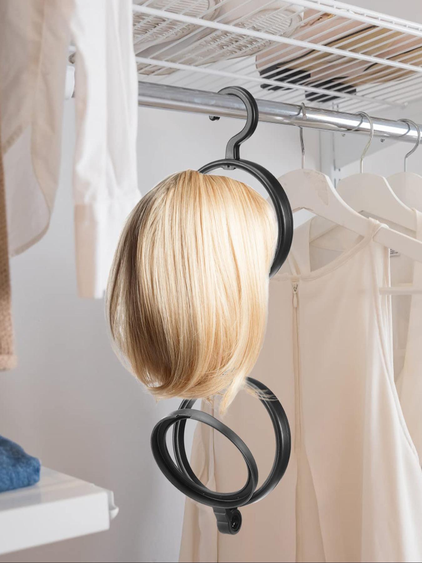 4pcs Basic Solid Color Multi-functional Hair Hooks for Women & Men, Simple Foldable & Easy Carry Wig Storage Hanger for Daily Use, Multifunctional Hanger, Door Back Shelf Hanger, Wall Mounted Hanger, Space Saving Hangers