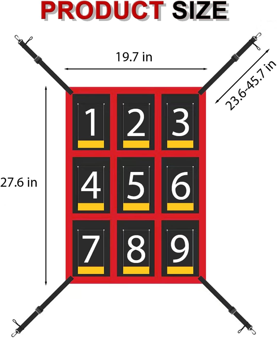 Adjustable Baseball Softball Net Strike Zone Target Net,19 * 27in Clear Numbered Strike Zone,Practice Throwing and Hitting with AccuracyApplicable for Various  Pitching