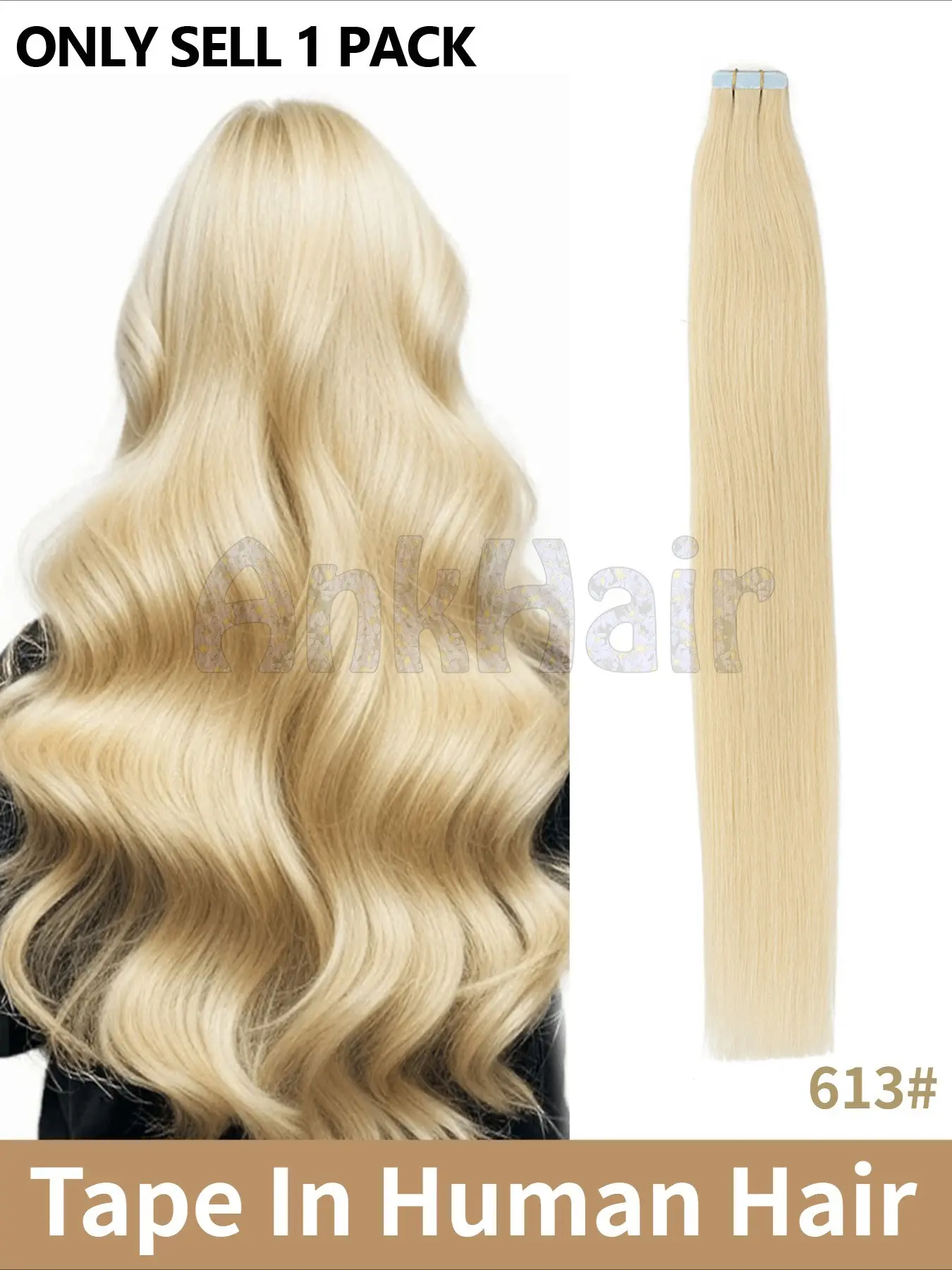 20pcs Premium Remy Human Hair Tape-, 12-24 Inches, Strong Double-Sided Tape, Natural Blonde Extensions, Perfect for Xmas Gifts