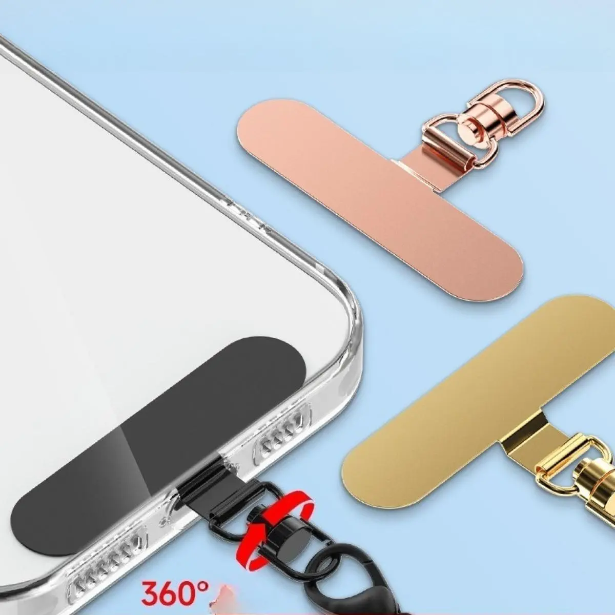 4PCS Ultra-Thin Anti-Corrosion Stainless Steel Smartphone Tether Tabs - 360-Degree Rotation Cellphone/Mobile Lanyard Attachments, Durable Metal Connectors for Easy Installation on Bag Straps