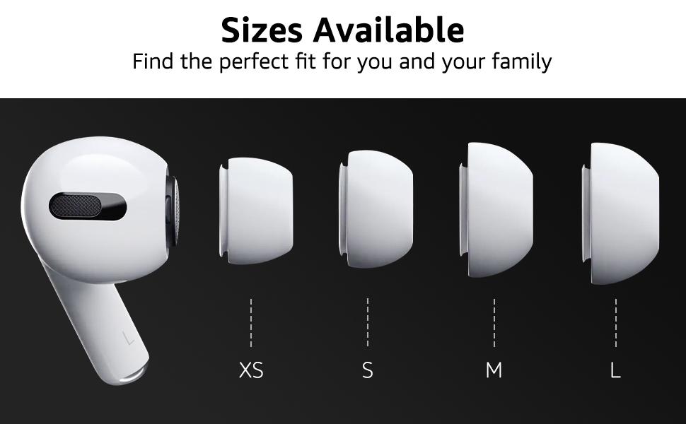 4 Pairs Replacement Ear Tips for AirPods Pro and AirPods Pro 2 with Noise Reduction Hole, Non-Slip Soft Silicone Ear Tips for AirPods Pro, 3 in 1 Cleaner Kit for USB-C Charging Case(XS/S/M/L)