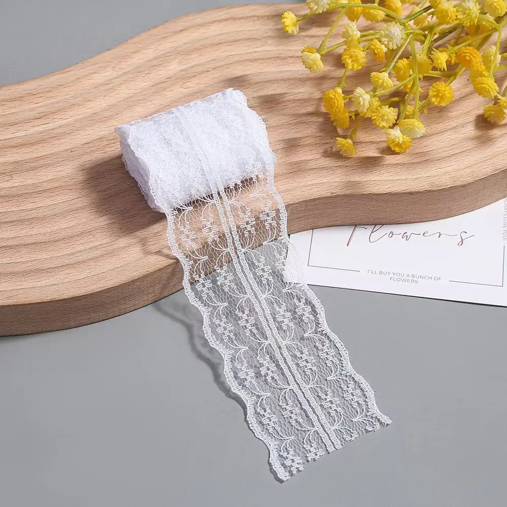 1 Roll 10M Floral Hollow Lace Trim Ribbon, Non Stretch Double Sided Embroidery Lace Edge, Sewing Trim for Clothing, Wedding Party Decor & DIY Crafts
