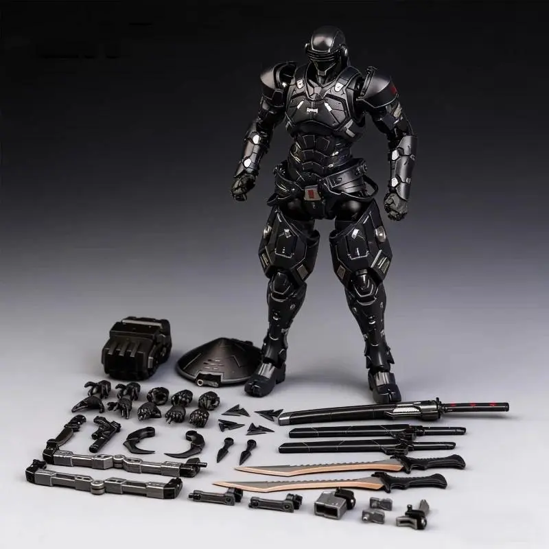 22cm Super Black Warrior SC001 Snake Eyes Action Figure 1/10 Mecha Ninja Articulated Figure Finished Model Collect Toy Boy Gift