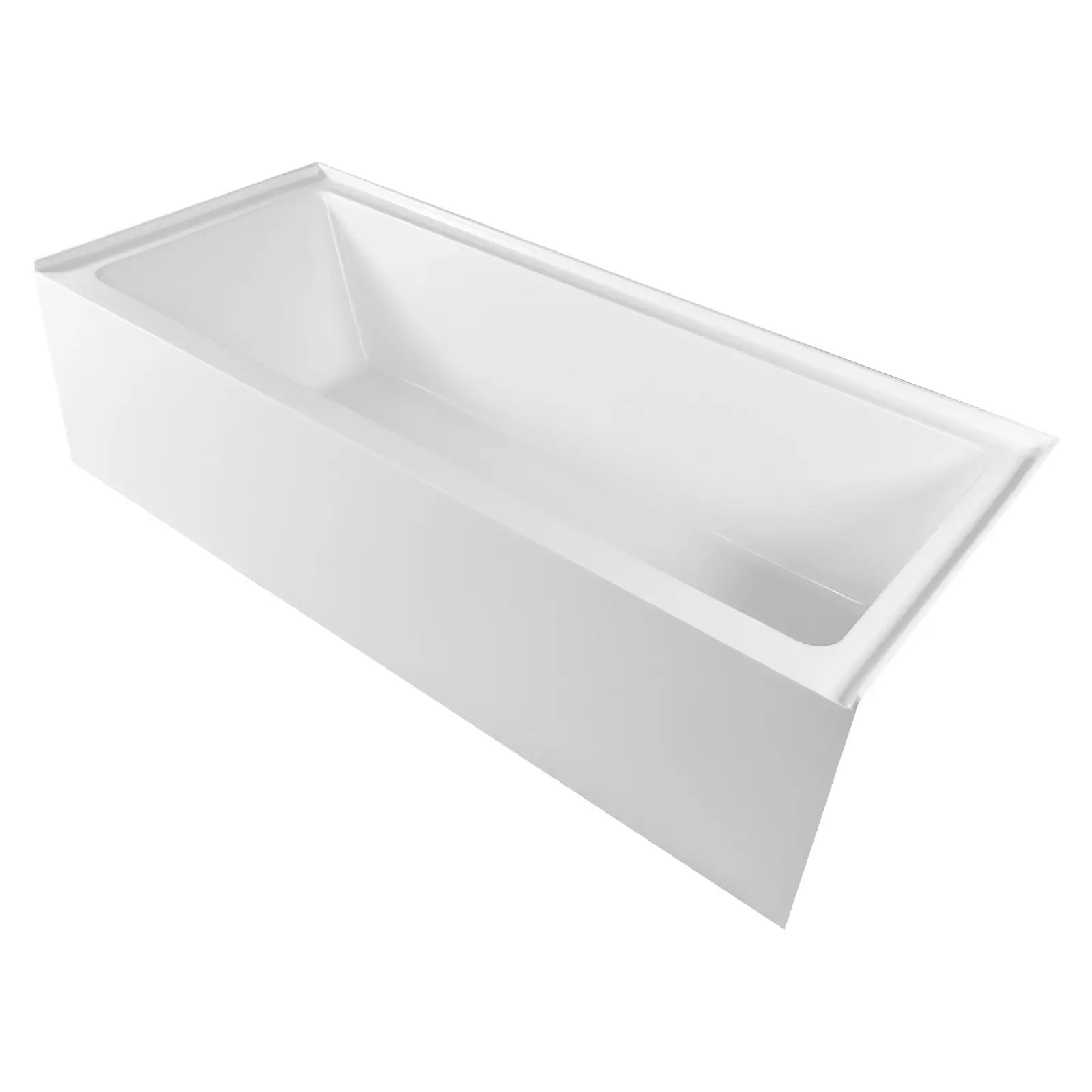 Alcove Bathtub, 71.9" x 32" Contemporary Alcove Acrylic Bathtub, Soaking Bath Tub with Right Hand Drain & Overflow Hole, Large Rectangular Deep Soak Tub for Bathroom with Integral Flange, White