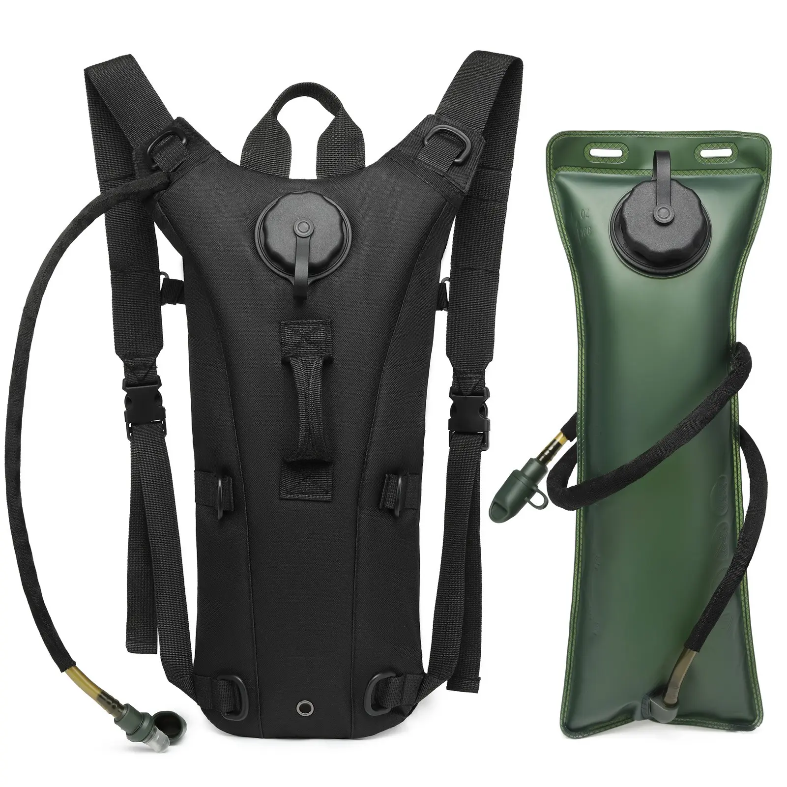 3L Tactical Hydration Backpack Vest for Men, Eva Leakproof Water Bladder, Wear-Resistant Oxford Fabric, Adjustable Straps, Molle D-Ring, Outdoor Activities