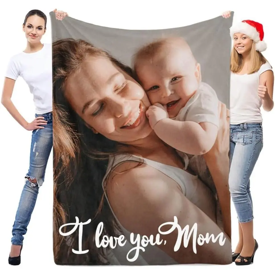 Custom Blankets with Photo, Personalized Blankets, Customized Photo Blanket, Custom Picture Blanket, Personalized Anniversary Couple Gifts for Women Men Her Him Girlfriend Boyfriend warm flannel soft cozy