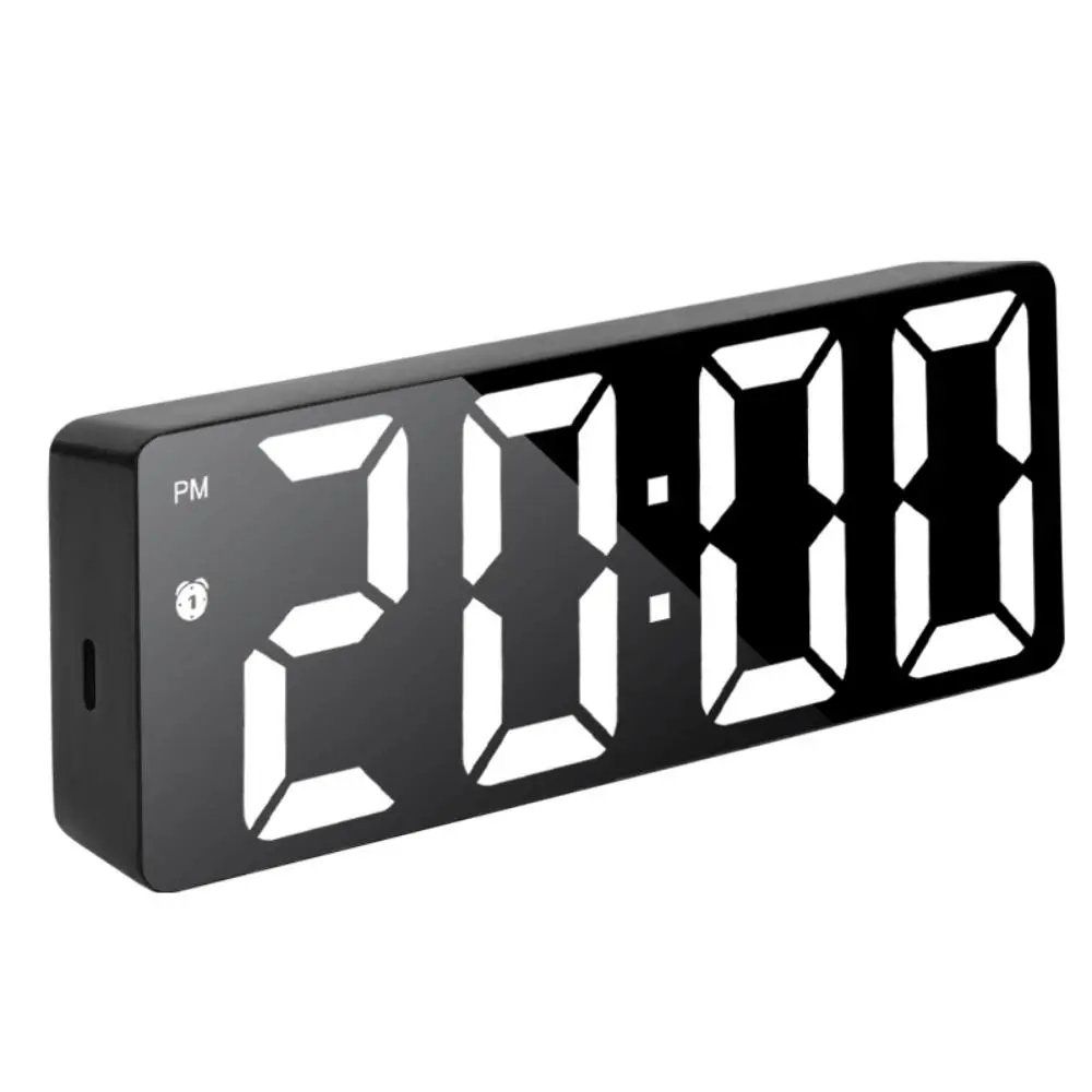 Digital Alarm Clock LED Display, Dual Power USB/dry Battery, Adjustable Brightness, Supports Daylight Saving, 12/24 Hour, Home & Office Use