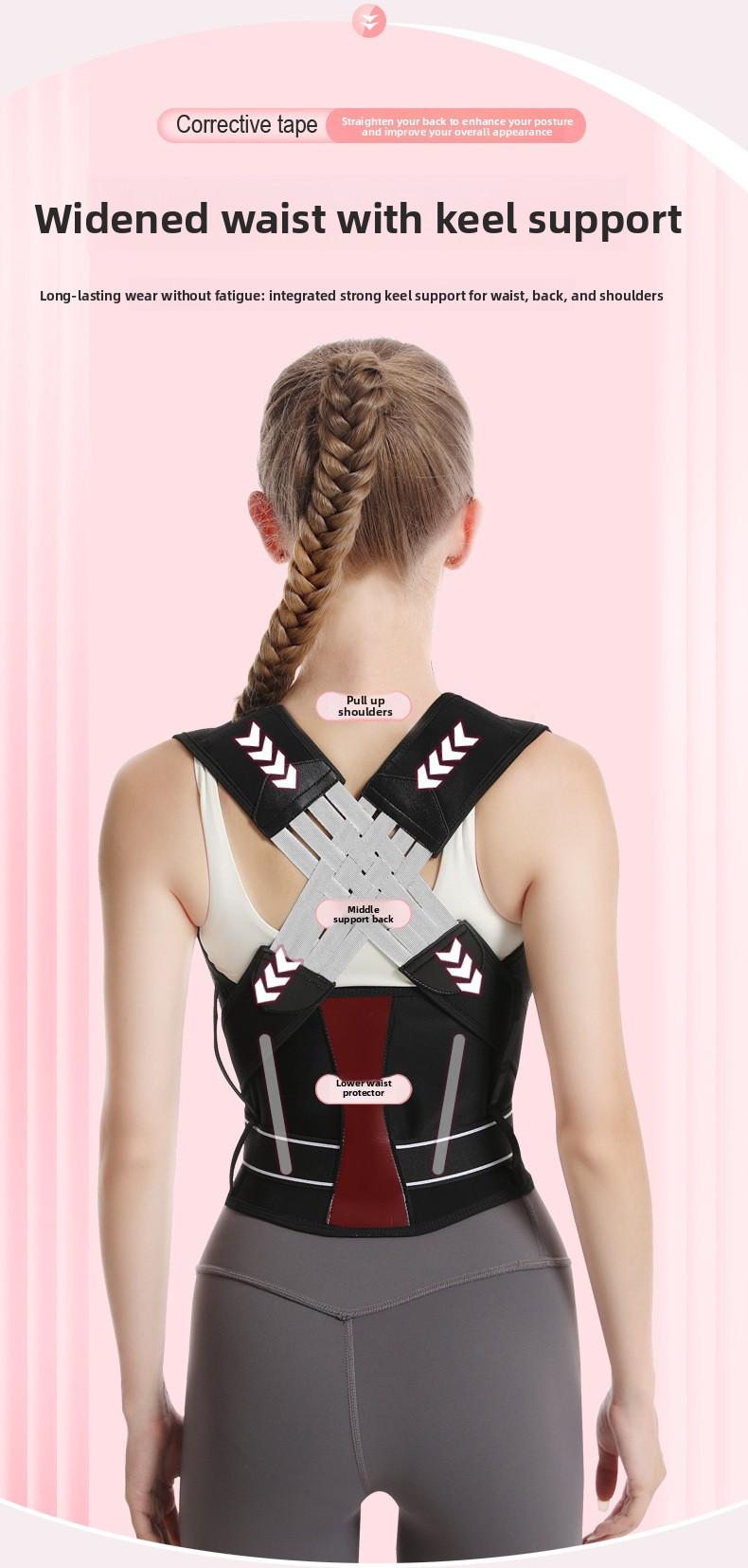 TikTok-style back correction belt for hunchback correction, posture corrector for adults, men and women, for beautiful back and open shoulders