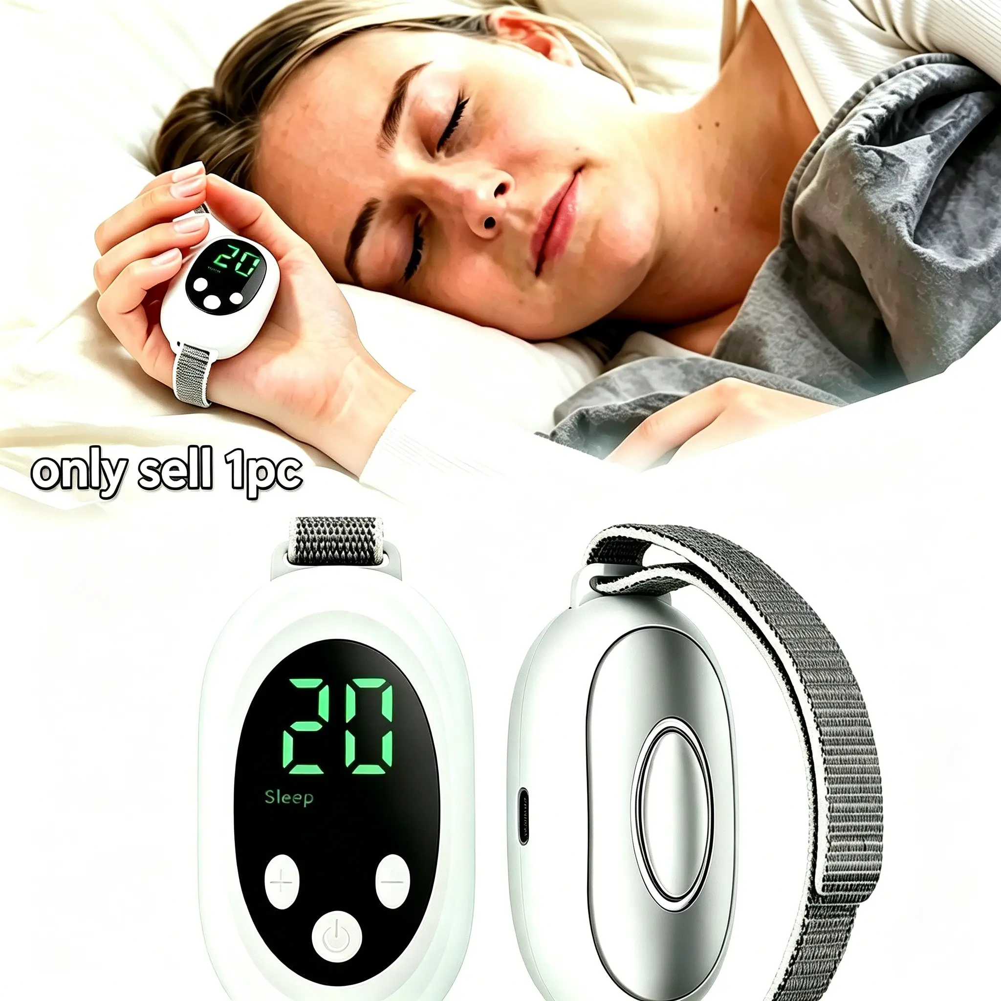 USB Rechargeable Microcurrent Wrist Sleep Aid Device, Soft Adjustable Strap, Portable Stress Relief, Practical Health Gift
