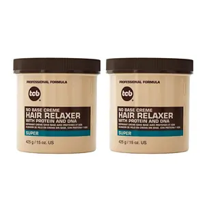 No Base Creme Hair Relaxer with Protein & DNA, Super Professional Formula, 15oz, Pack of 2, Premium Hair Care Treatment