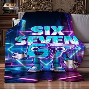 Neon effect patterned flannel blanket, pill-resistant, lightweight and breathable, skin-friendly and comfortable, suitable for outdoor camping/sofa/air conditioning blankets, and holidays/Christmas.