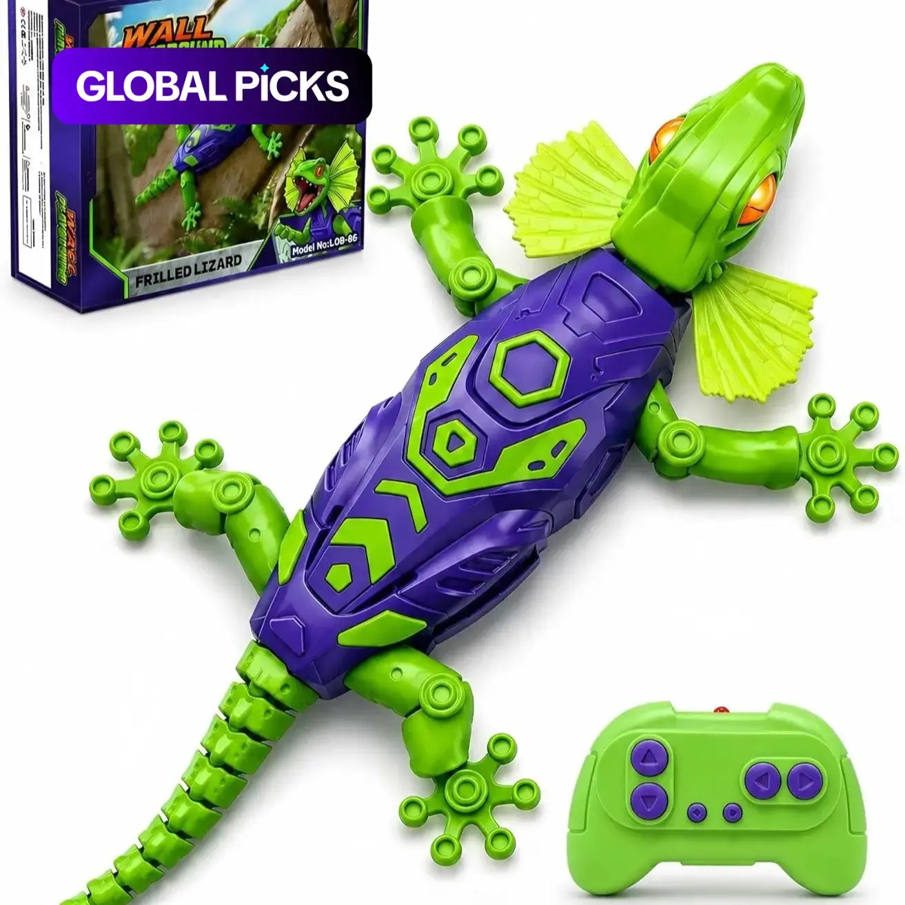 Rechargeable Remote Control Gecko Toy, Night Light Lizard Wall Climber, LED Eyes, Rotating Electric Robot, Strong Suction, Animals, Kids Gift