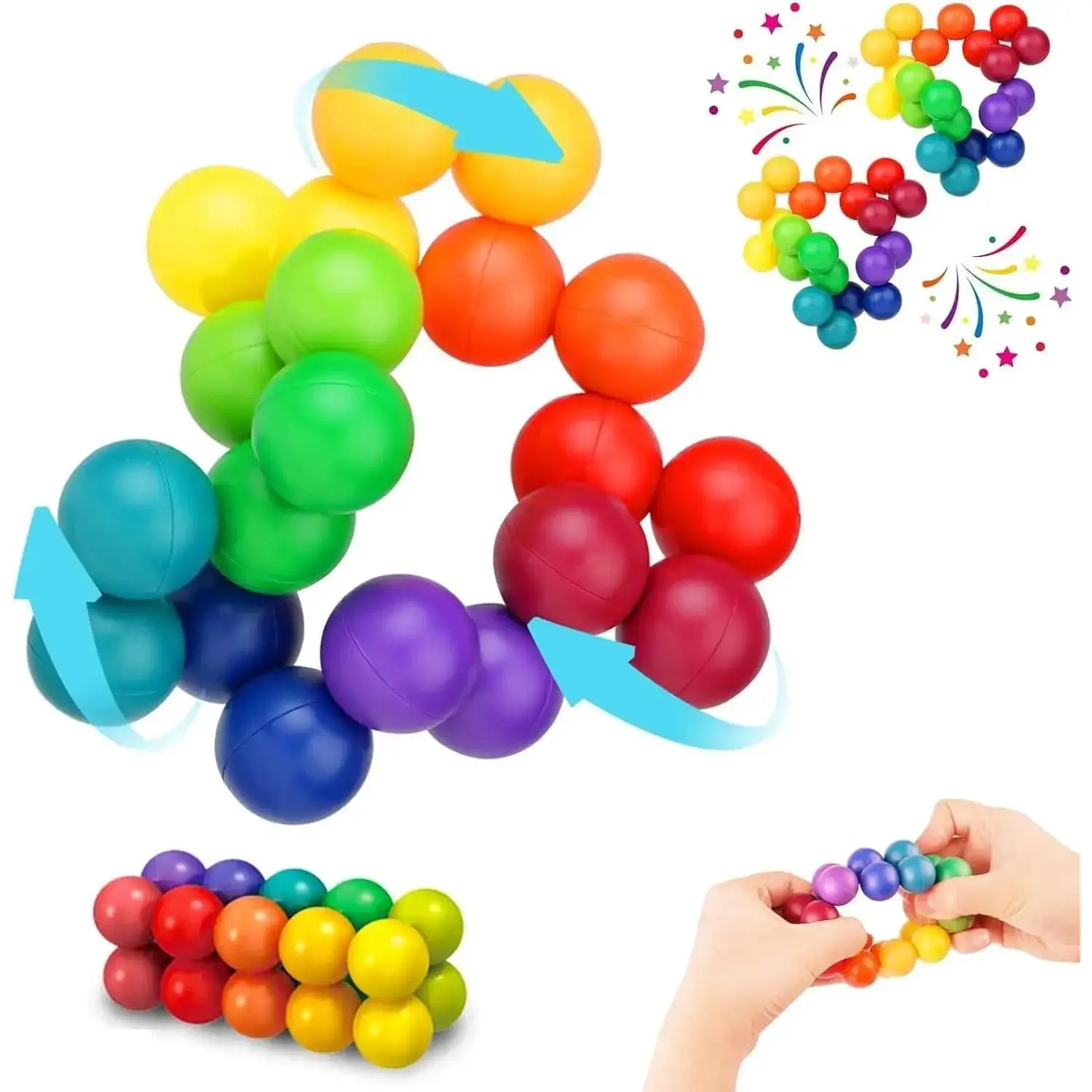 Sensory Fidget Ball with Abs, Spatial Reasoning Features – Oddly Satisfying Stress Relief Toy for Curious Kids, Calm Corner Emotional Regulation, Anxious Girl Things, Emotional Strength Lifestyle Travel Gift, Neurodivergent Kids