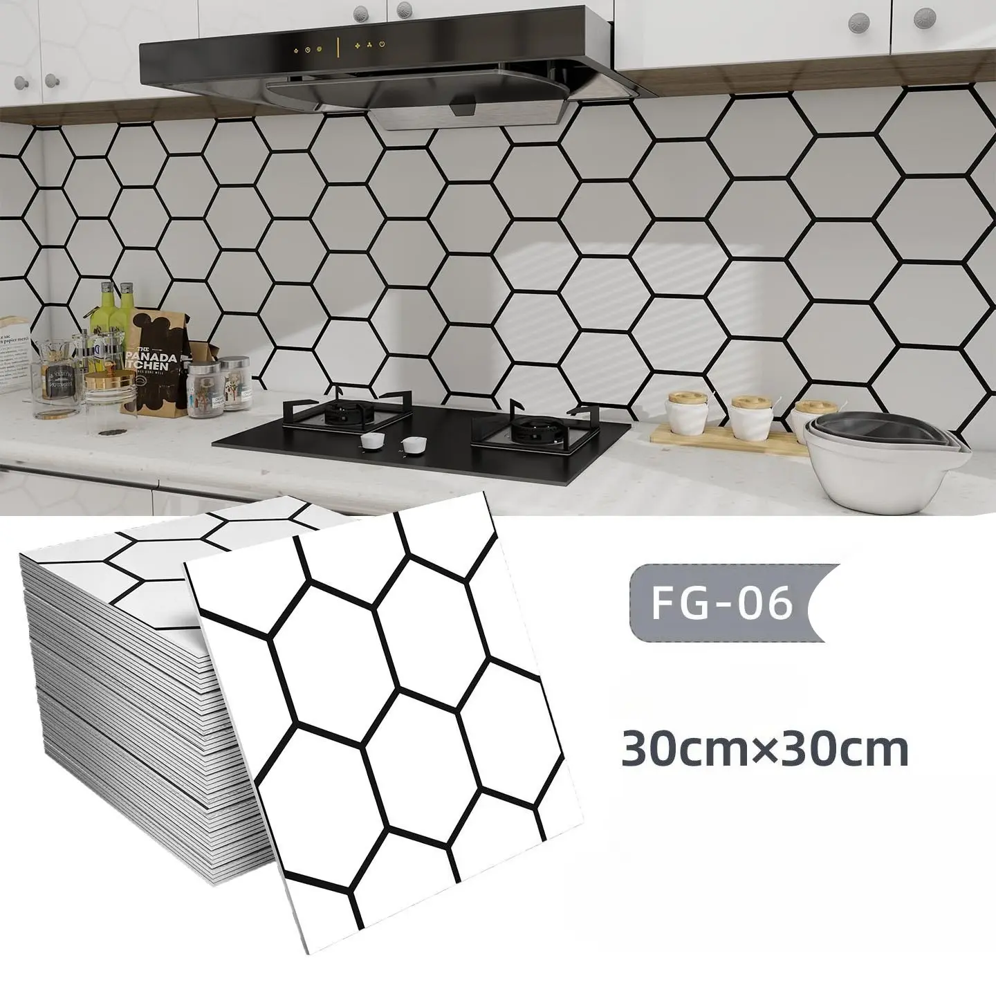 36 Self-Adhesive Wall Stickers, Oil-Resistant Removable Wallpaper, Bathroom Wallpaper Peel and Stick, Kitchen & Bathroom Renovation, Waterproof Heat-Resistant, 11.81x11.81 Inches