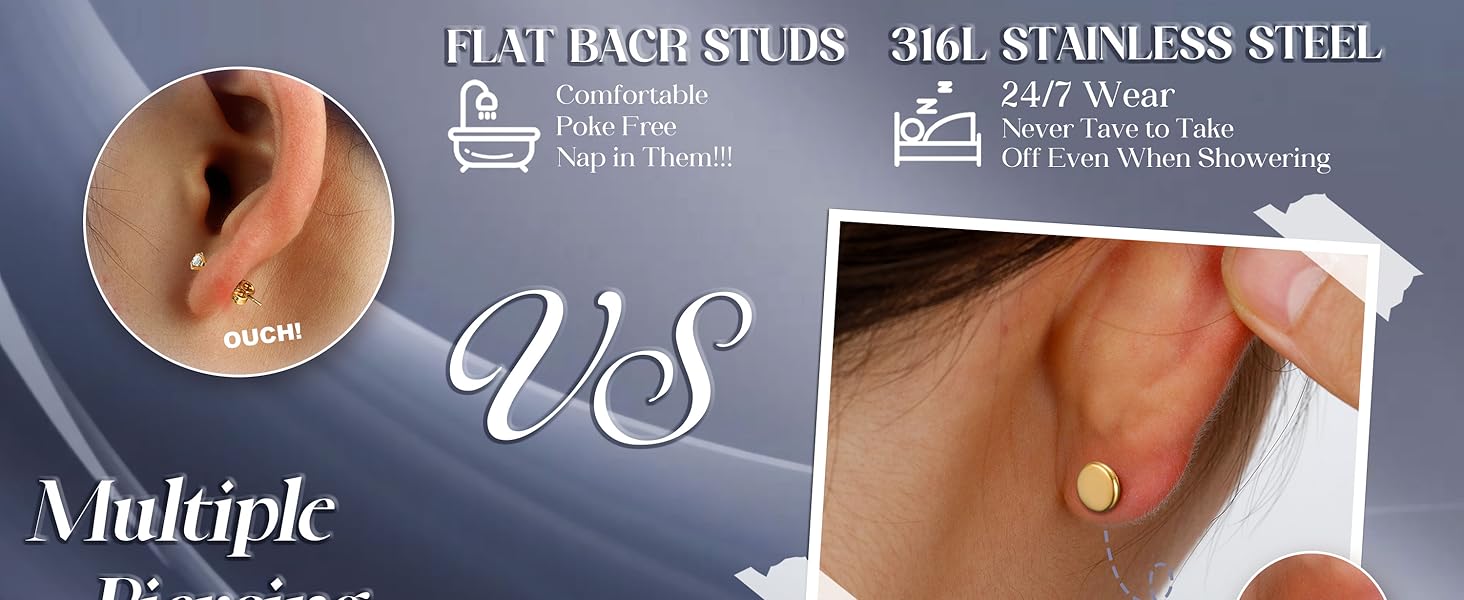 Trendy 16G/18G/20G Flat Back Earrings for Women Threadless Surgical Steel Stud Hoop Earrings Push in Nose Studs Hypoallergenic CZ Cartilage Earring Set Labret Helix Tragus Conch Piercing Jewelry Blackfriday Christmas Trendy 16G/18G/20G Flat Back Earrings for Women Threadless Surgical Steel Stud Hoop Earrings Push in Nose Studs Hypoallergenic CZ Cartilage Earring Set Labret Helix Tragus Conch Piercing Jewelry Blackfriday Christmas