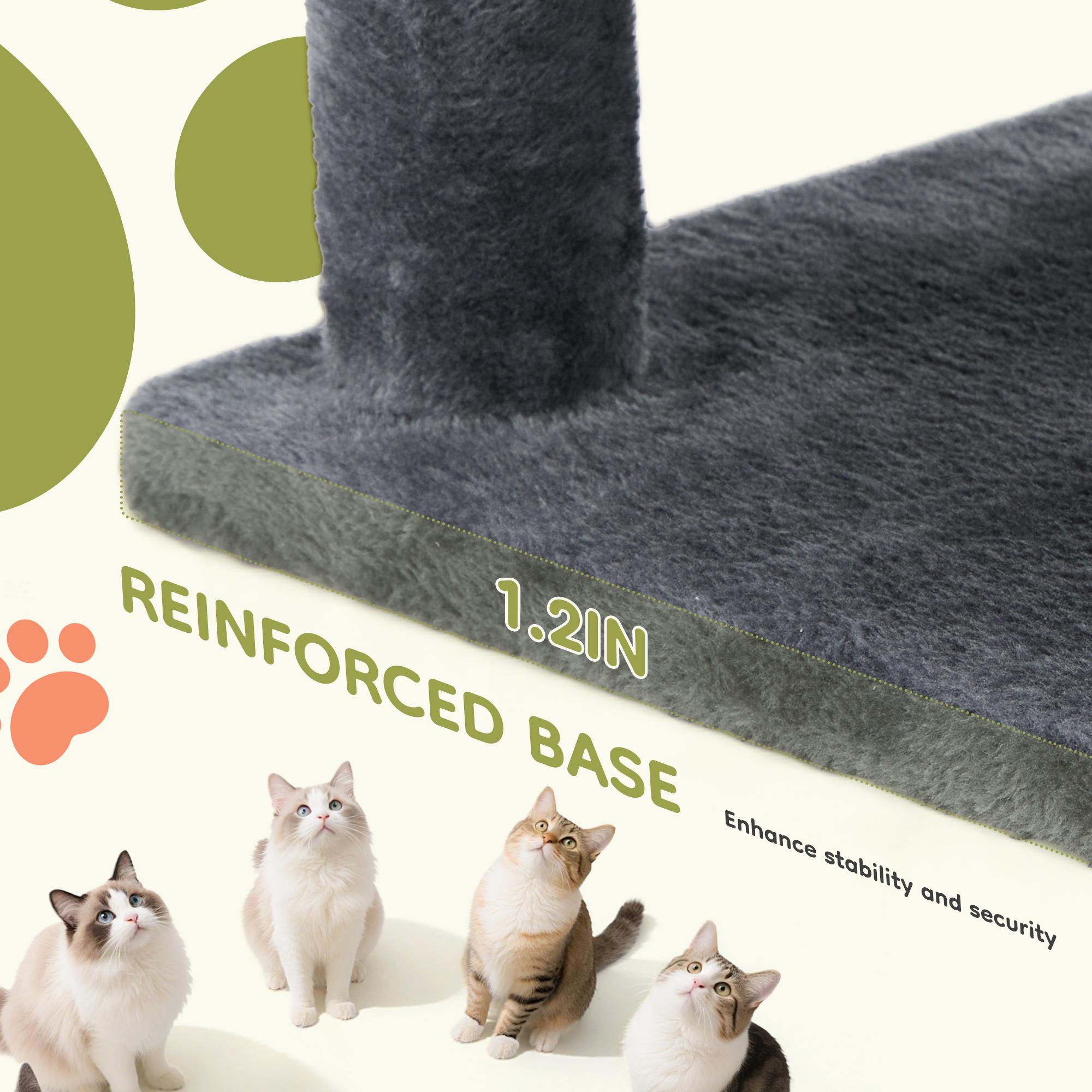 80" Large Grey Cat Tree Tower – Multi-Level with Scratching Posts, Cozy Platforms & Jumping Space, Ideal for Large Cats, Sturdy Cat Furniture