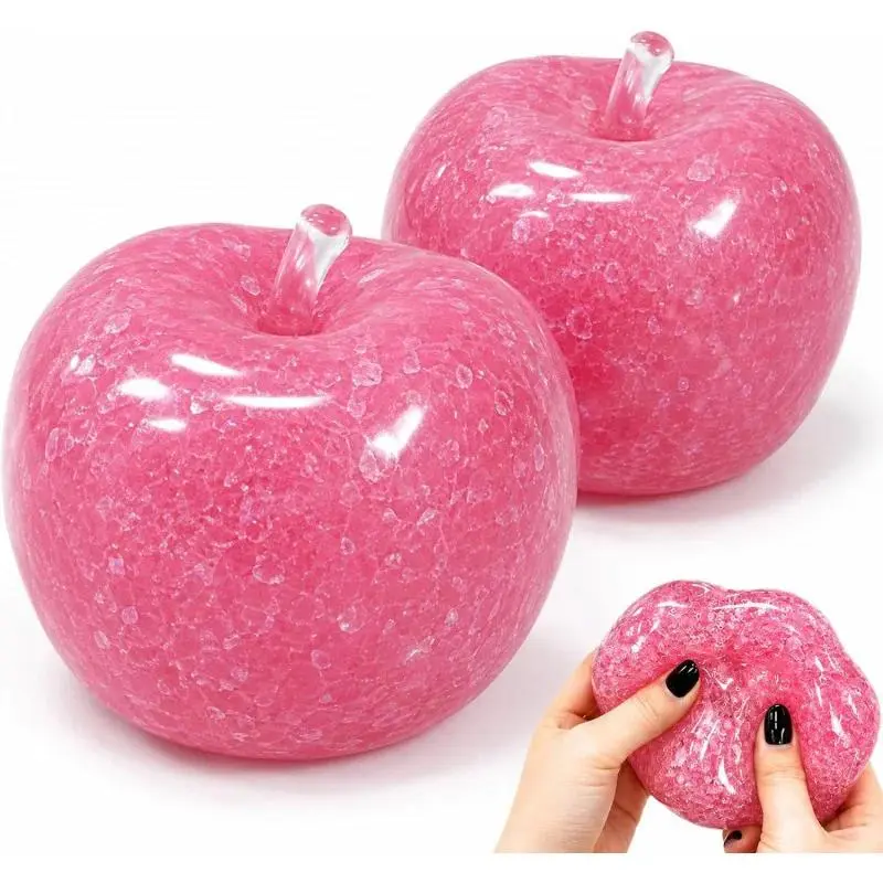 Icy Slush Apple Squishy Toy Glitter Liquid Sand Stress Relief Slow Rising Fidget Sensory Desk Decor Gift 3 Colors Slushy Texture