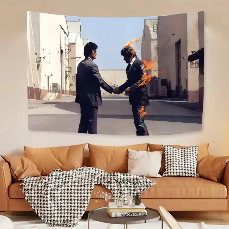 Rock band Pink The wall Floyd Tapestry House Bedroom Living Bar Garden Microfiber Decoration Background