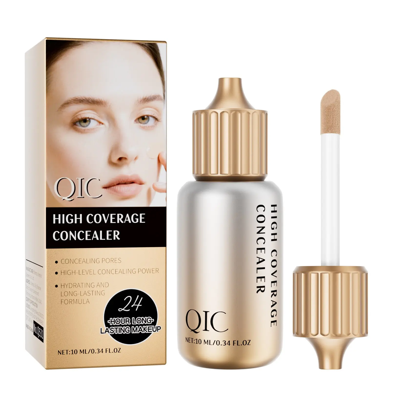 Senmu Concealer Foundation Liquid, Lightweight and Natural Finish, Smooth and Fine Texture, Brightening Skin Tone, Small Milk Bottle Foundation