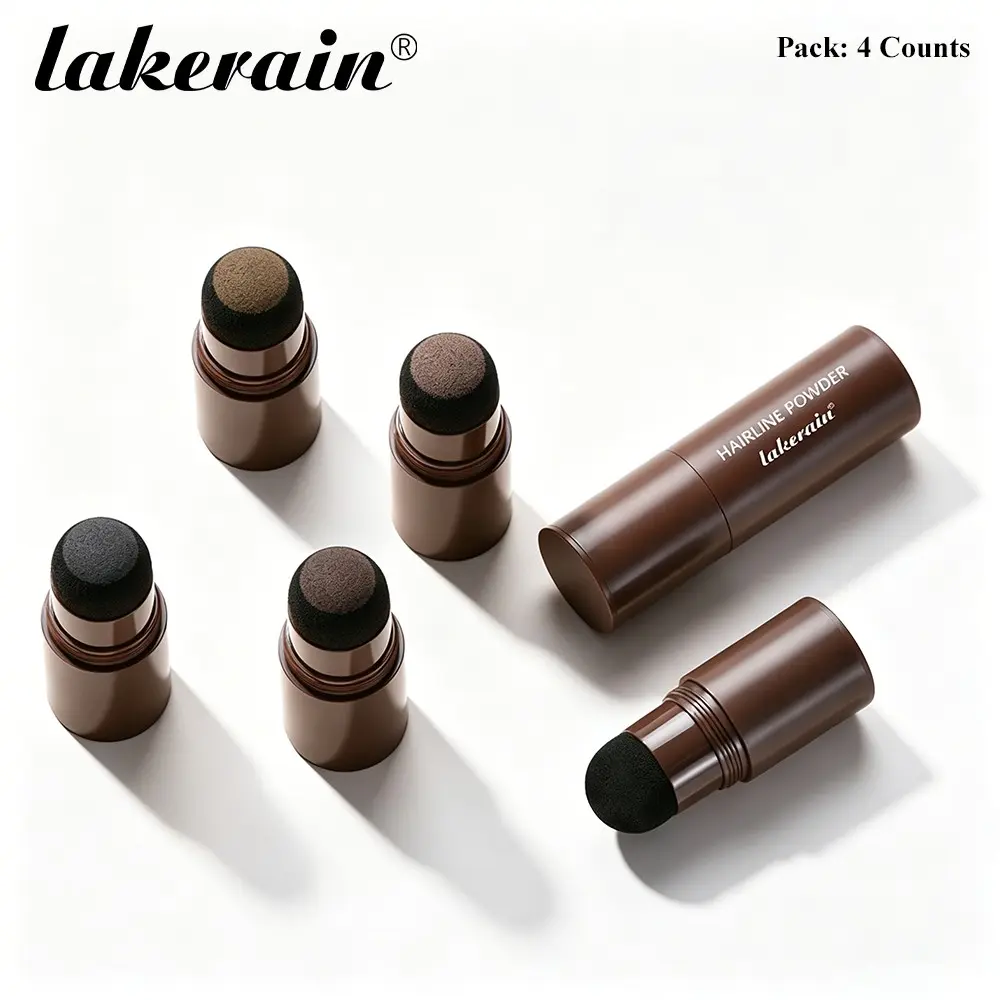 5 Colors Waterproof Sweatproof Root Contour Powder, Root Touch Up, Hairline Powder, Eyebrow Powder, Fine Powder Texture, Natural Color, Easy to Carry, Portable Design, Beginner-Friendly, 4 Pieces
