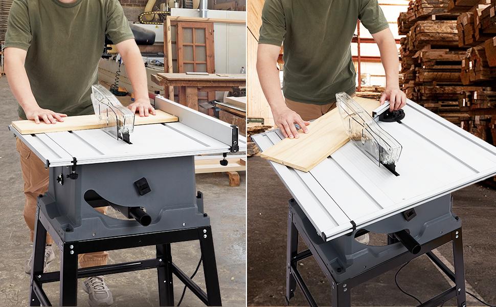 GARVEE 10 Inch 15A Table Saw with 5000RPM Power, Bevel Cutting Capability, and Included Stand for Versatile Woodworking Projects and Precise 90°/0-45° Cuts, Ideal for Professionals and DIY Enthusiasts. GARVEE 10 Inch 15A Table Saw with 5000RPM Power, Bevel Cutting Capability, and Included Stand for Versatile Woodworking Projects and Precise 90°/0-45° Cuts, Ideal for Professionals and DIY Enthusiasts.