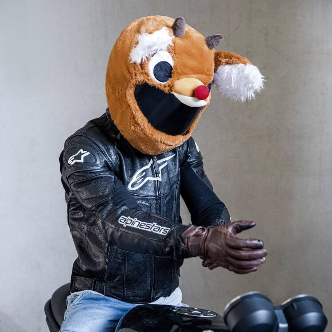 Moto Loot Reindeer Motorcycle Helmet Cover Fun Festive Ride Accessory Gift for Adults Men Women Helmet Not Included Moto Loot Reindeer Motorcycle Helmet Cover Fun Festive Ride Accessory Gift for Adults Men Women Helmet Not Included