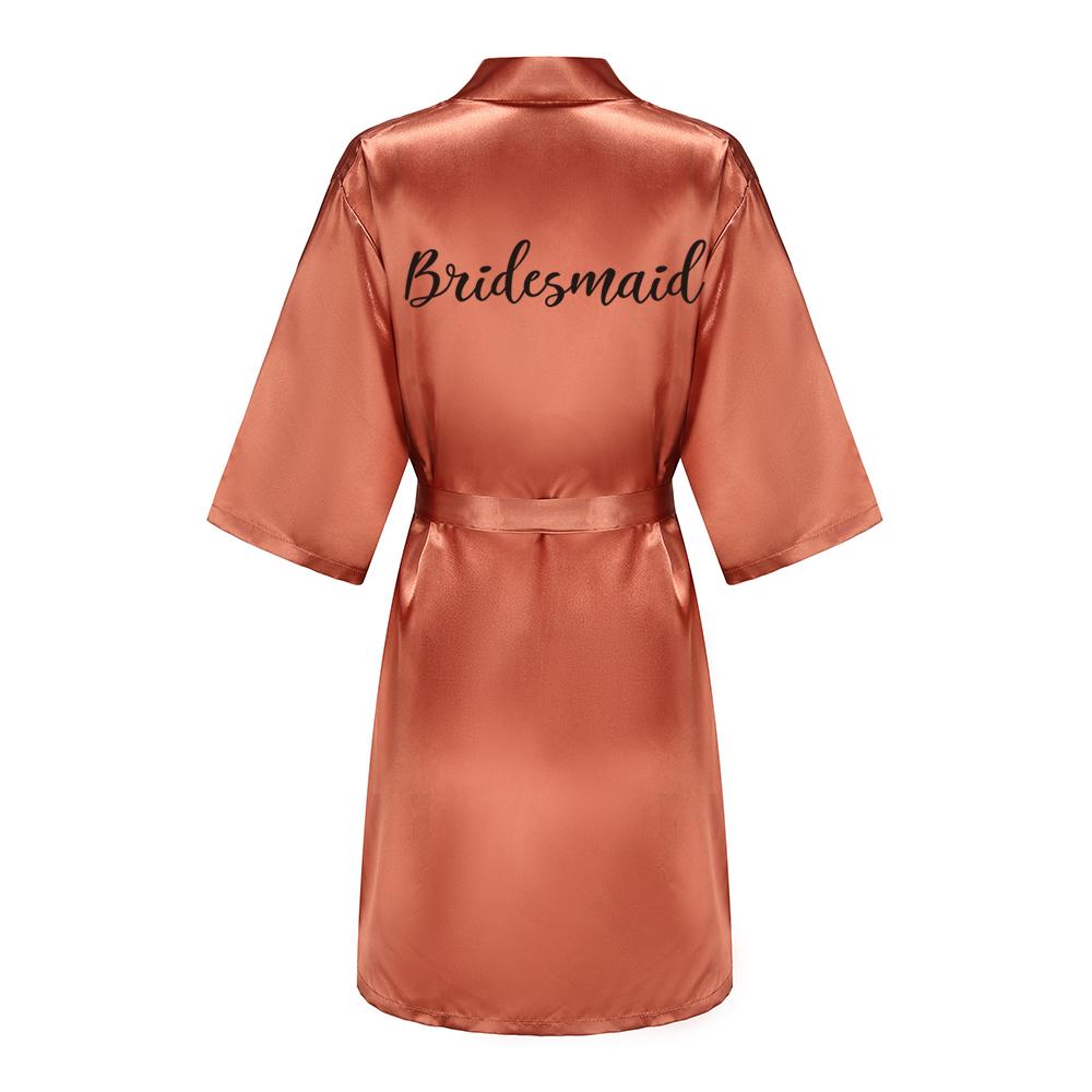 Satin Silk Robes Plus Size Wedding Bathrobe Bride Bridesmaid Mother Maid of Honor Gown Women Clothing Sleepwear Caramel