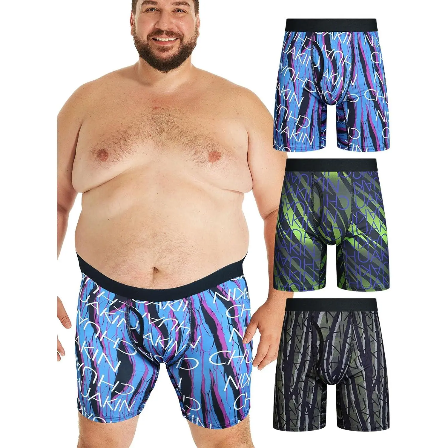 Men's Big and Tall Menswear Boxer Briefs - Quick Dry, Performance, Letter Patterns Athletic Underwear (3-5 Pack)