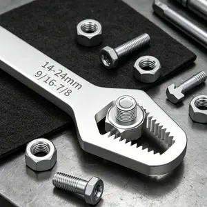 Dual Head Adjustable Spanner, Multi-Size Auto Maintenance Hand Tool, Heavy Duty Anti-Slip Mechanical Repair Spanner, All-Purpose Wrench for Household Vehicle Workshop Use
